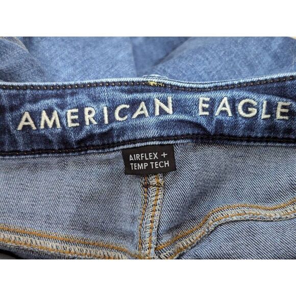 American Eagle Men's Blue Dark-Wash Mid-Rise Slim Fit Denim Jeans Size 30/32 - Picture 2 of 8